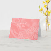 Pink Satin Geburtstagswunsch Karte (Gelbe Blume)