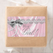 Pink Satin Pearl Baby Dusche Wasser Flaschen Etike (Insitu)