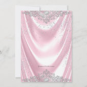 Pink Satin Pearl Girly Babydusche Einladung (Rückseite)