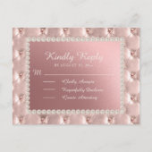 Pink Satin Pearls Quinceañera UAWG Postcard Postkarte (Vorderseite)