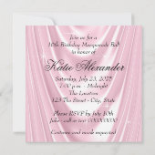 Pink Satin Sweet 16 Masquerade Party Einladung (Rückseite)