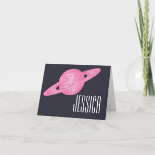Pink Saturn Space liebt Personalisierte Namen Kind