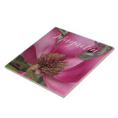 Pink Saucer Magnolia Blossom Floral Fliese (Seite)