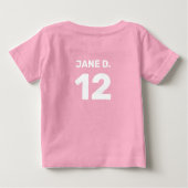 Pink-Säugling (vorne und hinten) individuell einst Baby T-shirt (Rückseite)