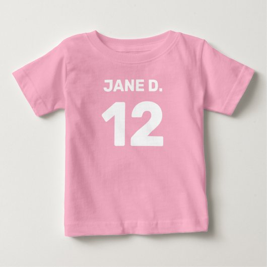 Pink-Säugling (vorne und hinten) individuell einst Baby T-shirt (Vorderseite)