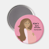 Pink Save the Date Baby Showmagnet Magnet (Vorderseite/Rückseite)