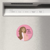 Pink Save the Date Baby Showmagnet Magnet (In Situ (Geschirrspüler))
