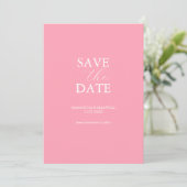 Pink Save The Date Invitation (Stehend Vorderseite)