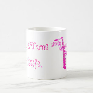 Pink Saxophon & Notes Spielen Sie ein Stück für Le Kaffeetasse