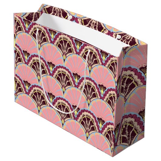 Pink Scallop Gift Bag Große Geschenktüte (Rückseite Schrägansicht)