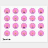 Pink Scandinavian Flower Personalized A Gift From Runder Aufkleber (Blatt)
