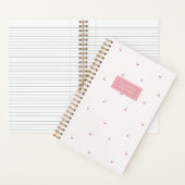 Pink | Scattered Cherry Pinstripe Personalized Notizblock (Innen)