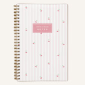 Pink | Scattered Cherry Pinstripe Personalized Notizblock (Vorderseite)