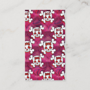 Pink-Schädel und Herzen Visitenkarte