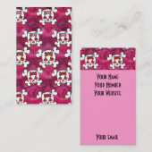 Pink-Schädel und Herzen Visitenkarte (Vorne/Hinten)