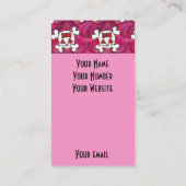 Pink-Schädel und Herzen Visitenkarte (Rückseite)