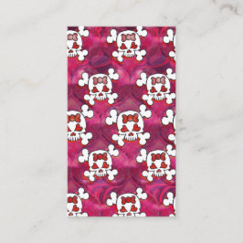 Pink-Schädel und Herzen Visitenkarte