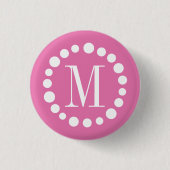 Pink-Schaltfläche für Monogramm Button (Vorderseite)