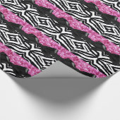 Pink-Scheinzebra-Girly Mädchens Geschenkpapier (Ecke)