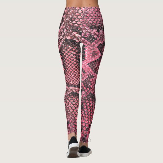 Pink-Schlange-Muster Leggings (Rückseite)