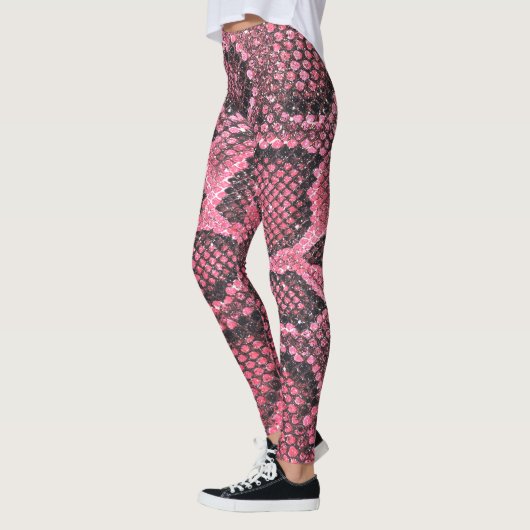 Pink-Schlange-Muster Leggings (Links)