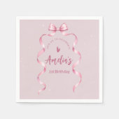 Pink Schleifchen Coquette Geburtstag Serviette (Vorderseite)