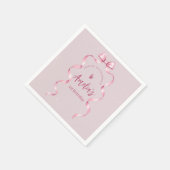 Pink Schleifchen Coquette Geburtstag Serviette (Ecke)