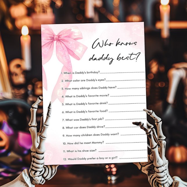 Pink Schleifchen Little Boo - Wer kennt Daddy am b (Girl Coquette Halloween Baby Shower Who Knows Daddy Best Game)
