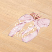 Pink Schleife 50. Geburtstagsfeier Acryleinladungen (Ablage )