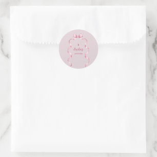 Pink Schleife Coquette Geburtstag  Runder Aufkleber
