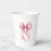 Pink Schleife Geburtstag für Mädchen Pappbecher (Rückseite)