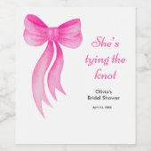 Pink Schleife - Hochzeitsbrause  Weinetikett (Einzelnes Label)