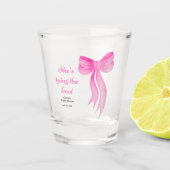 Pink Schleife - Hochzeitsdusche Schnapsglas (Vorderseite)