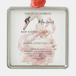 Pink Schleife Mädchen Baby Shower Ornament Aus Metall