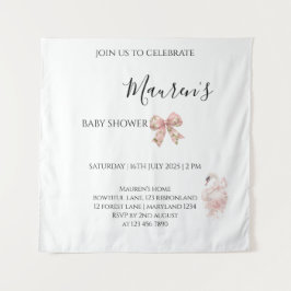 Pink Schleife Mädchen Baby Shower Wandteppich