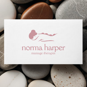 Pink Schlicht Stone Massage Therapie Wellness Day  Visitenkarte