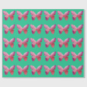 Pink-Schmetterling-Freiheit whimsissig Geschenkpapier (Flach)