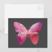 Pink-Schmetterling-Freiheit whimsissig Postkarte (Vorne/Hinten)