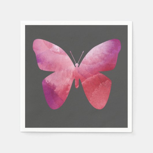 Pink-Schmetterling-Freiheit whimsissig Serviette (Vorderseite)