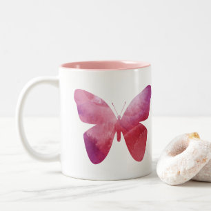 Pink-Schmetterling-Freiheit whimsissig Zweifarbige Tasse