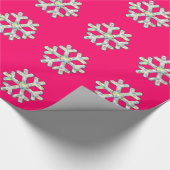 Pink-Schneeflocke-Rosa-Weihnachten Geschenkpapier (Ecke)