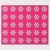 Pink-Schneeflocke-Rosa-Weihnachten Geschenkpapier (Flach)