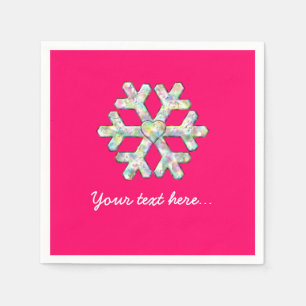 Pink-Schneeflocke-Rosa-Weihnachten Serviette