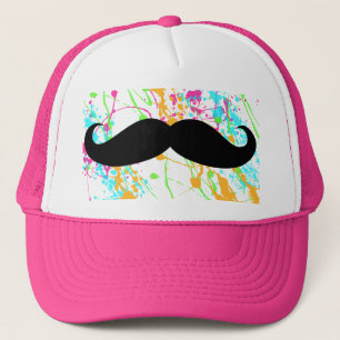 Pink-Schnurrbart-Fernlastfahrer-Hut Truckerkappe