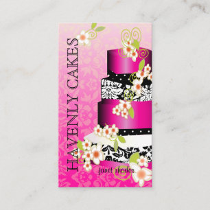 Pink + Schokolade Hochzeitskuchen/Bäckerei/Pâtisse Visitenkarte