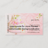 Pink + Schokolade Hochzeitskuchen/Bäckerei/Pâtisse Visitenkarte (Rückseite)