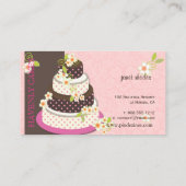 Pink + Schokolade Hochzeitskuchen/Bäckerei/Pâtisse Visitenkarte (Rückseite)