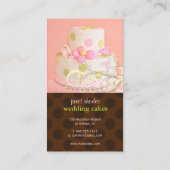Pink/Schokolade Hochzeitskuchen Visitenkarten Visitenkarte (Rückseite)