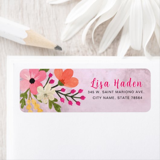 Pink Schöne blühende Blume Rücksendeadresse (Insitu)