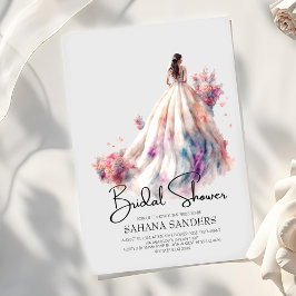 Pink Schönes blumengeschmücktes Hochzeitskleid Bra Einladung